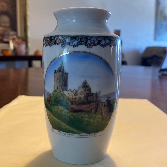 Antique vintage souvenir piece small vase Bad Kosen Rudelsburg written on front - Picture 8 of 15